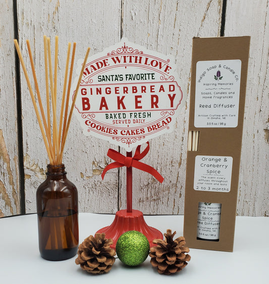 Orange & Cranberry Spice Scented Reed Diffuser Set