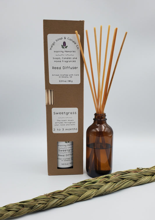 Sweetgrass Scented Reed Diffuser Set
