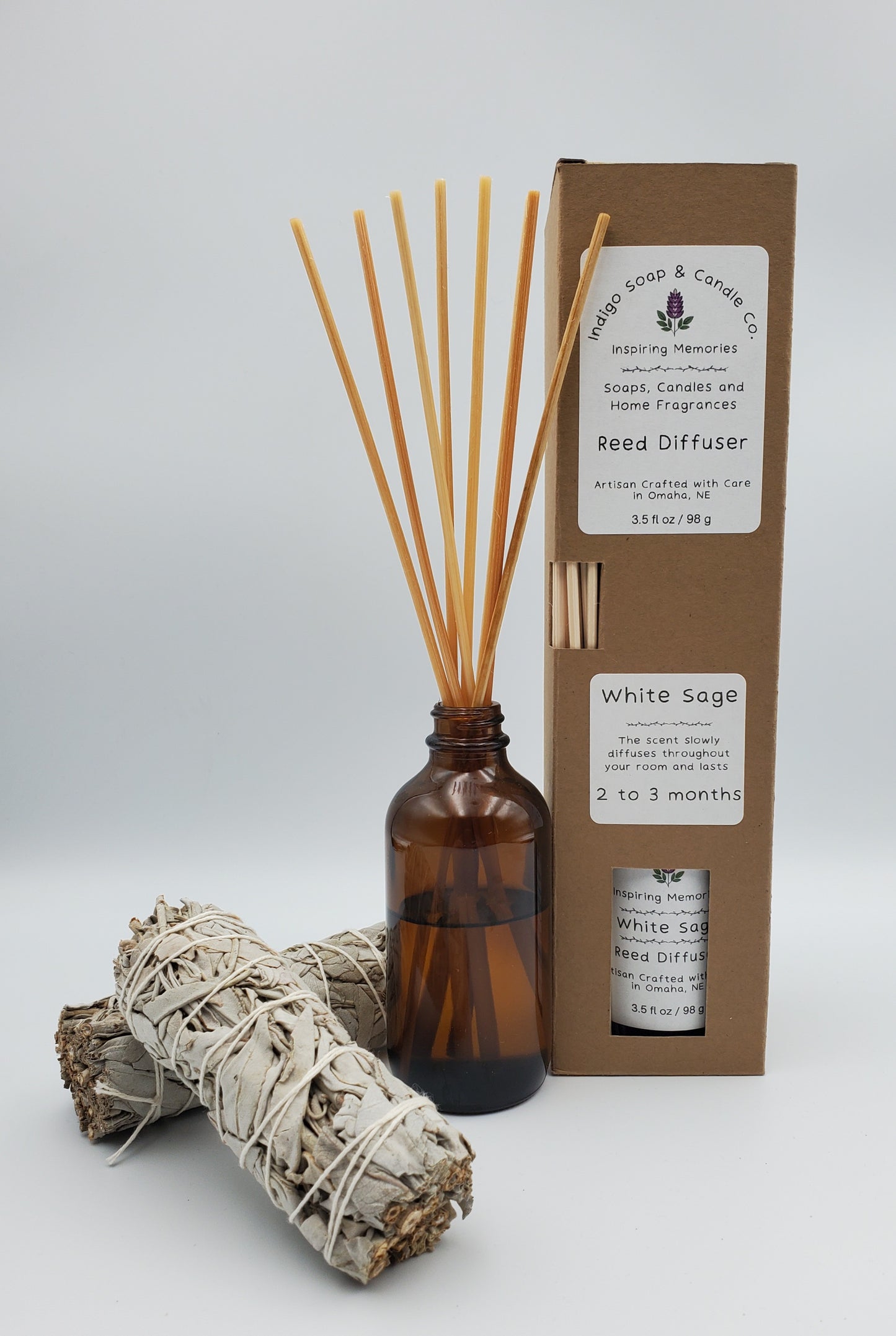 White Sage Scented Reed Diffuser Set