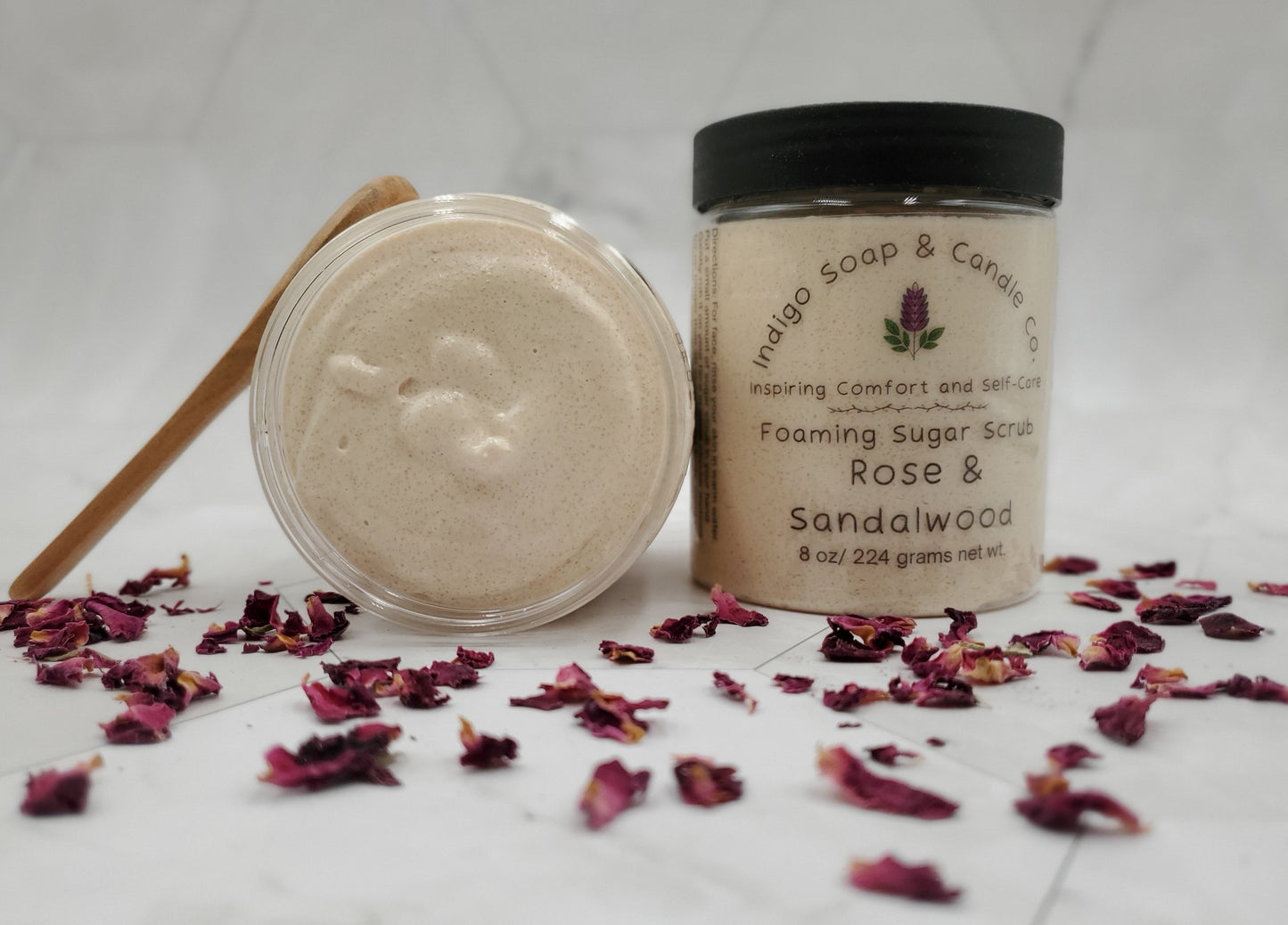 Rose & Sandalwood Foaming Sugar Scrub